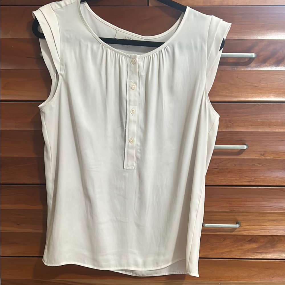 3/$20 LOFT Ivory Sleeveless Blouse
